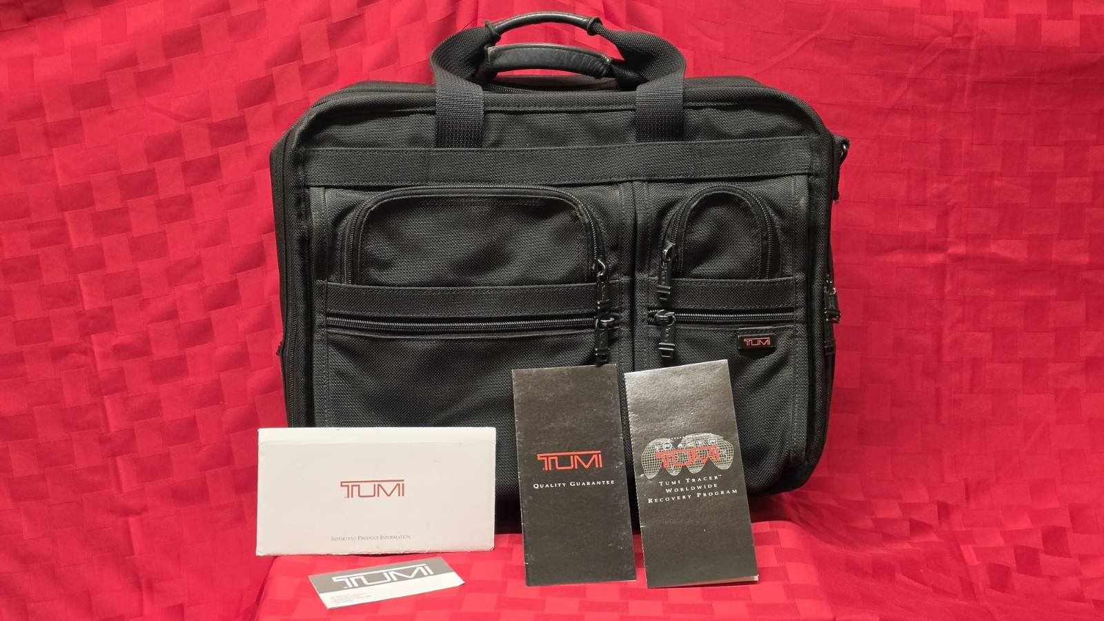 TUMI 2206D3 Black Ballistic Wheeled Expandable Briefcase/Laptop Bag 2 Wheels