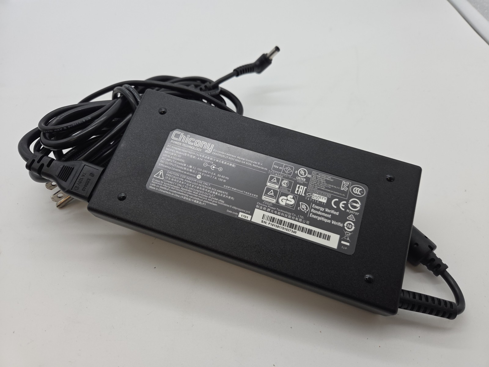 GENUINE MSI Chicony AC Adapter Power Supply A14-150P1A 19.5V 150W A150A005L