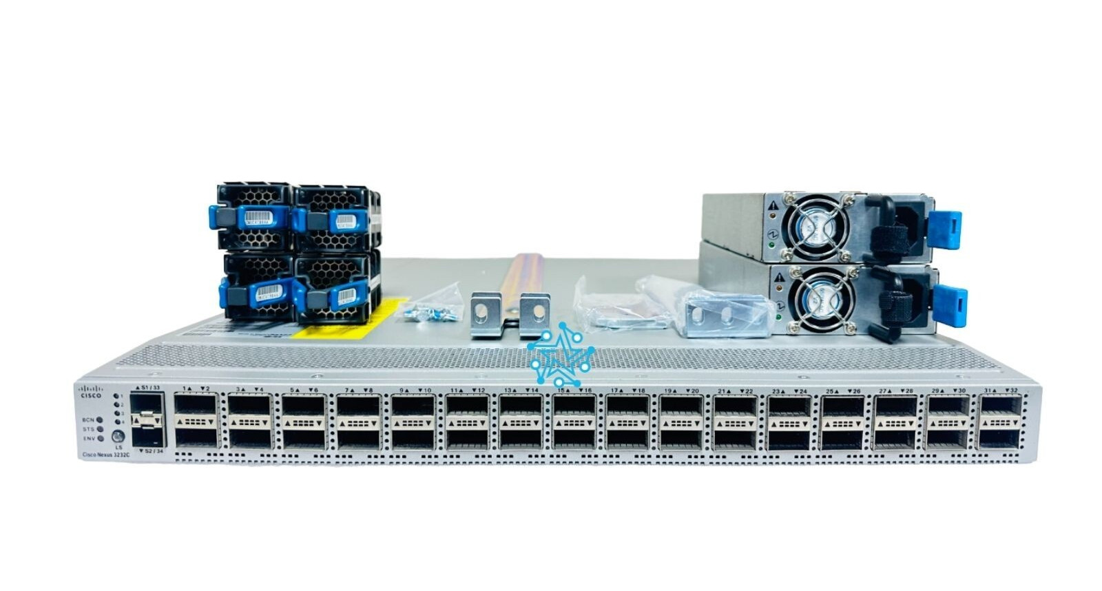 Cisco Nexus N3K-C3232C 32-Port 100GbE QSFP28 Switch + Rack KIT-Lifetime Warranty