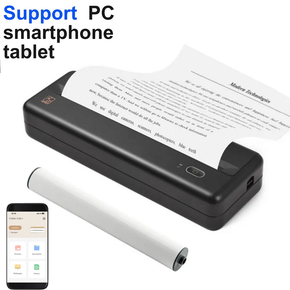 HPRT MT810 A4 Portable Printer Wireless Bluetooth Printer for Travel Android iOS