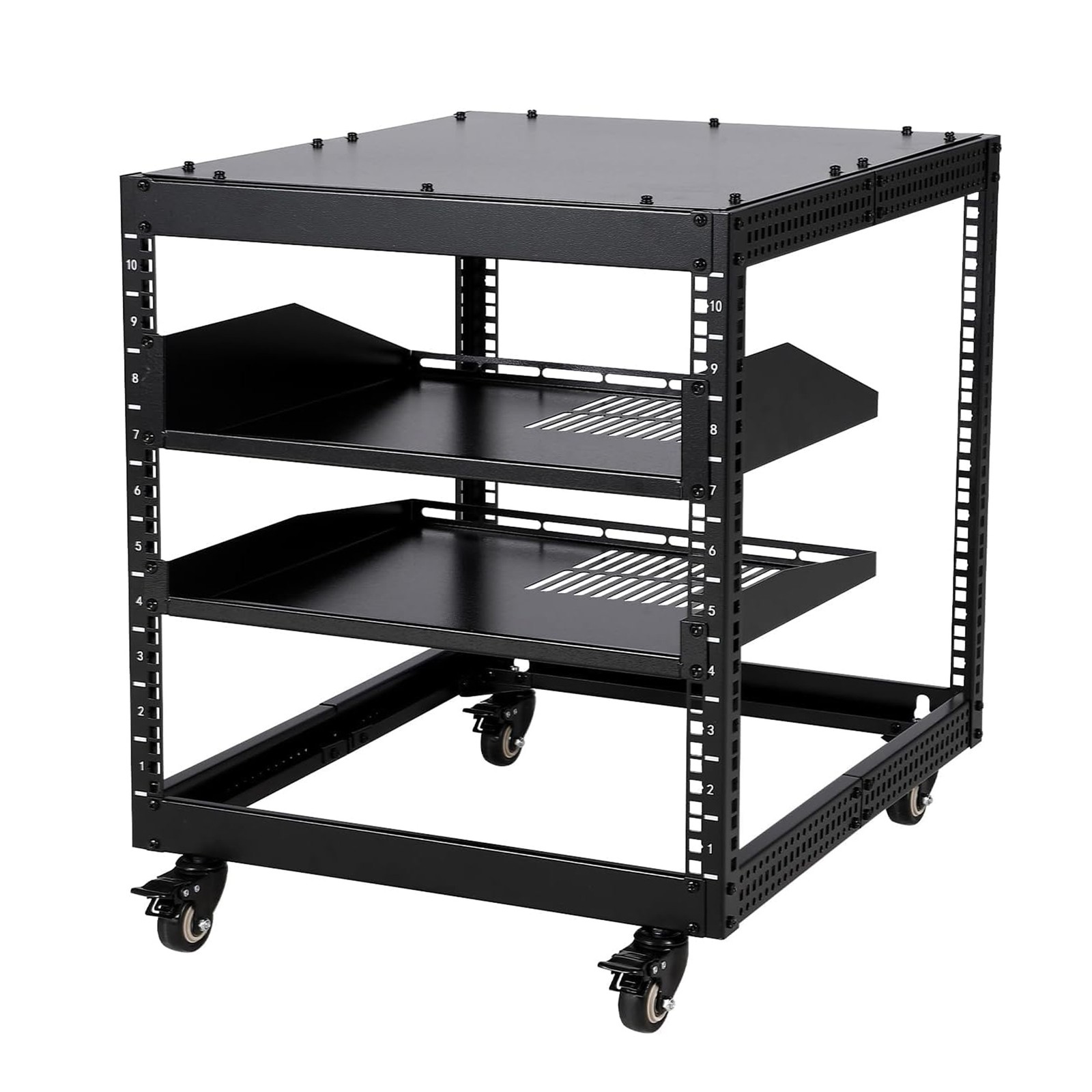 10U Open Frame Server Rack Adjustable for Network Servers AV Equipment