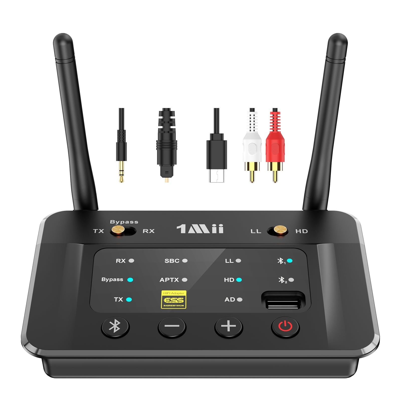 B03S Bluetooth 5.3 2-in-1 Transmitter Receiver TV Stereo Optical RCA Aux aptX