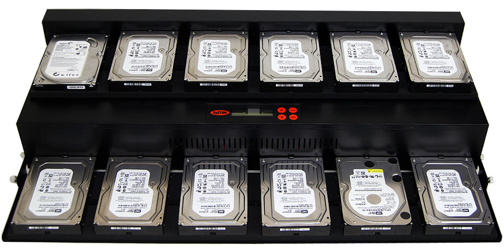 Systor 1:11 Flatbed SATA Hard Drive HDD SSD Duplicator & Eraser 9GB/Min 2YR WRNT