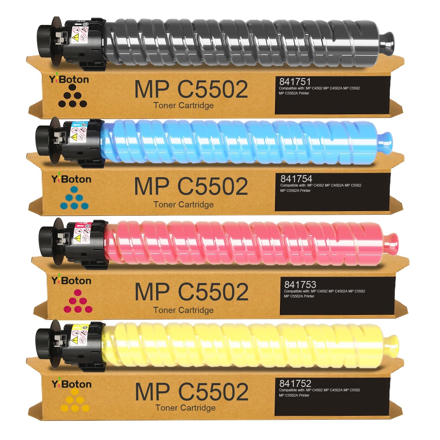 YiBoton High Yield MP C4502 C5502 Toner Cartridge Black Medium, Multicolor