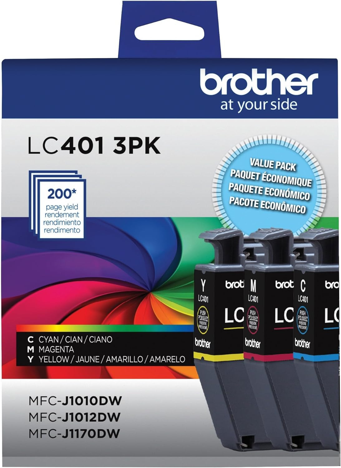 Genuine LC401 Standard Yield 3-Pack Ink Cartridges Â€“ Includes 1 Cartridge Each