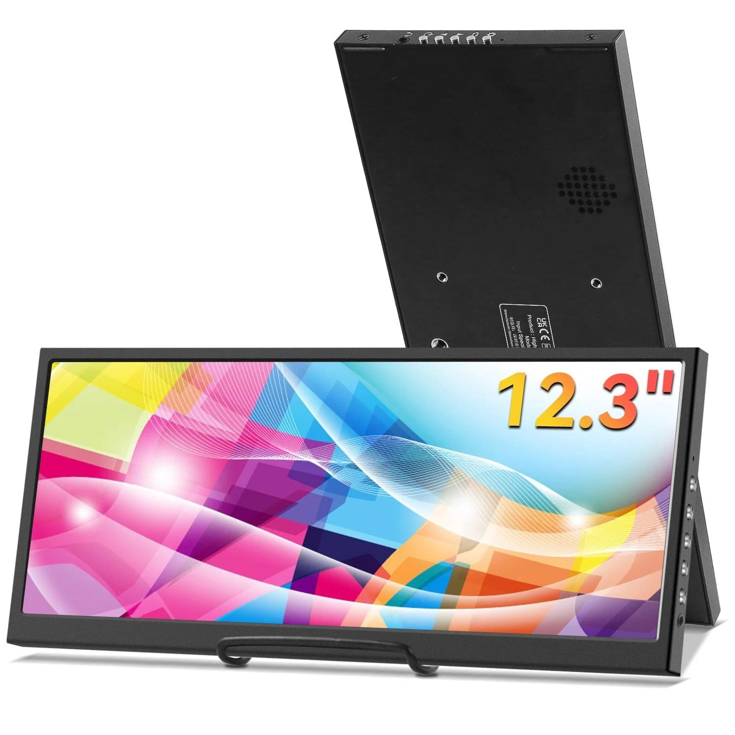 12.3 Inch Secondary Monitor, IPS Stretched Bar LCD Travel Display 1920 * 720