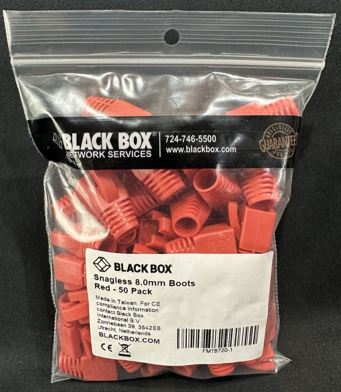 New Black Box Snagless 8.0mm Cable Boots Red 50 Pack #FMT8720-1
