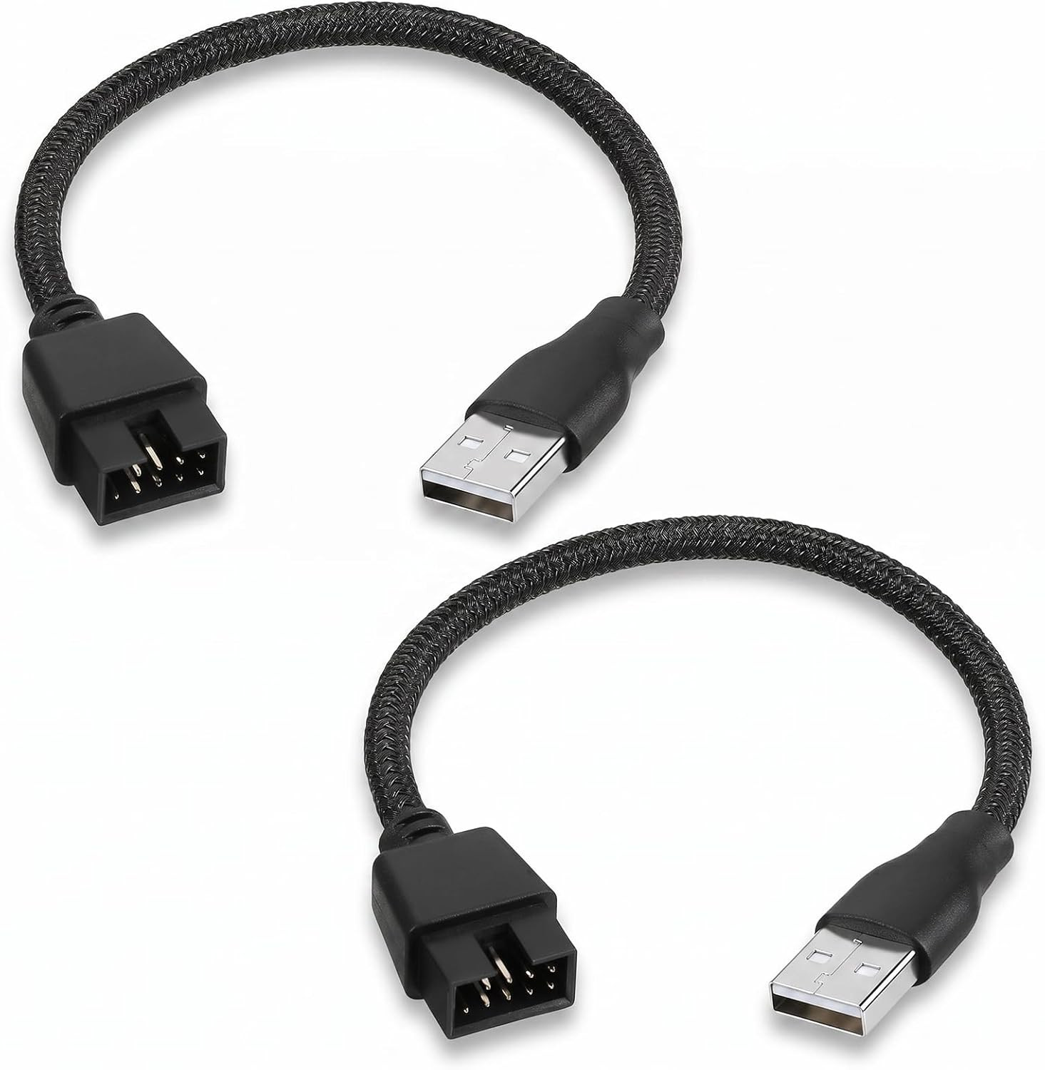 2 Pack USB 2.0 to 9 Pin Motherboard Header Adapter Cable, USB Type a Male Female