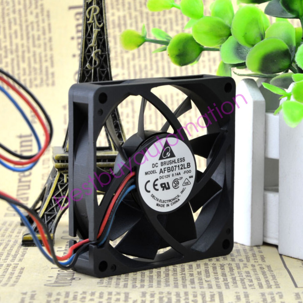 DELTA AFB0712LB 12V 0.14A 7015 7CM 3-wire Chassis Cooling Industrial Fan Mute