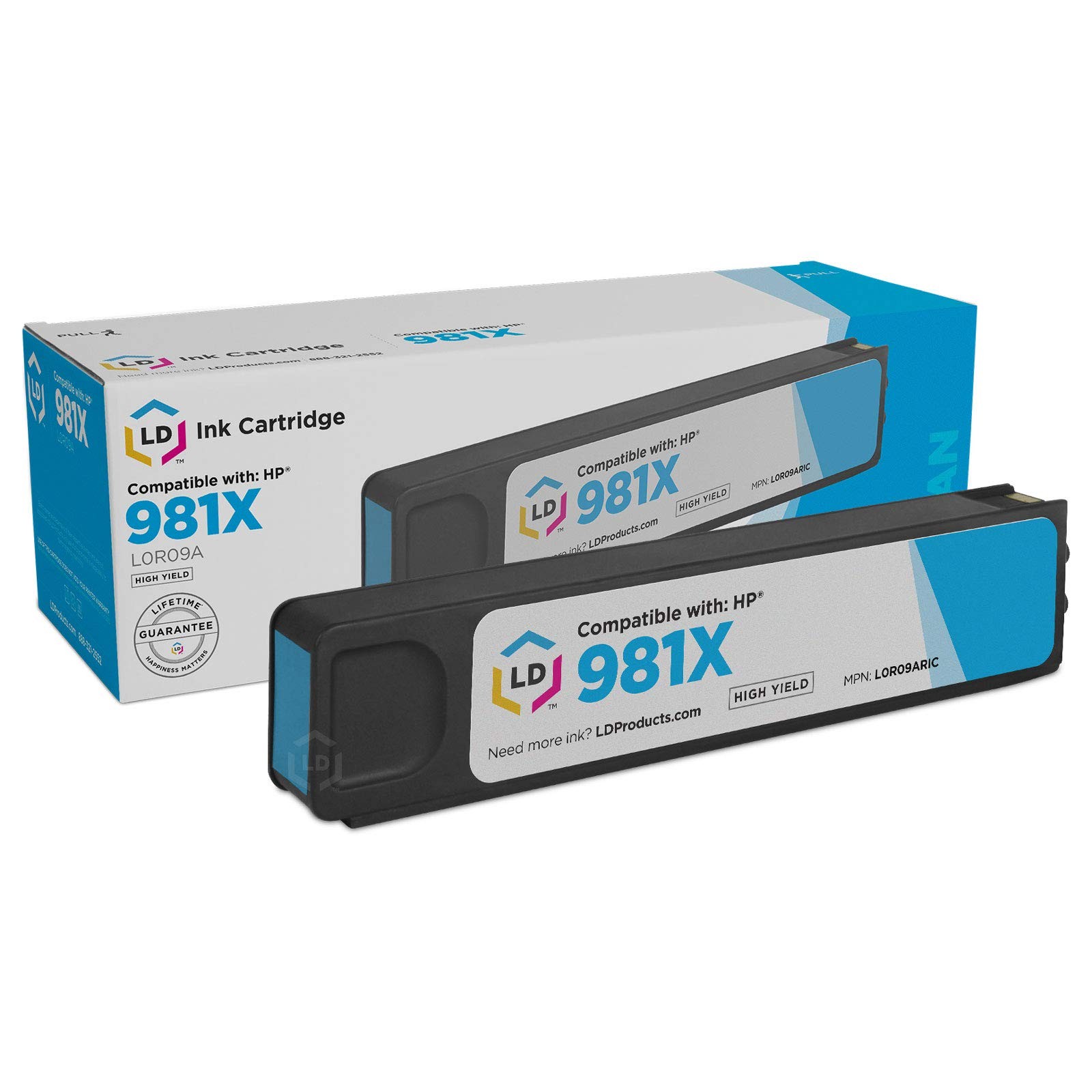 LD Products Replacement for HP 981X L0R09A High Yield Cyan Ink Cartridge