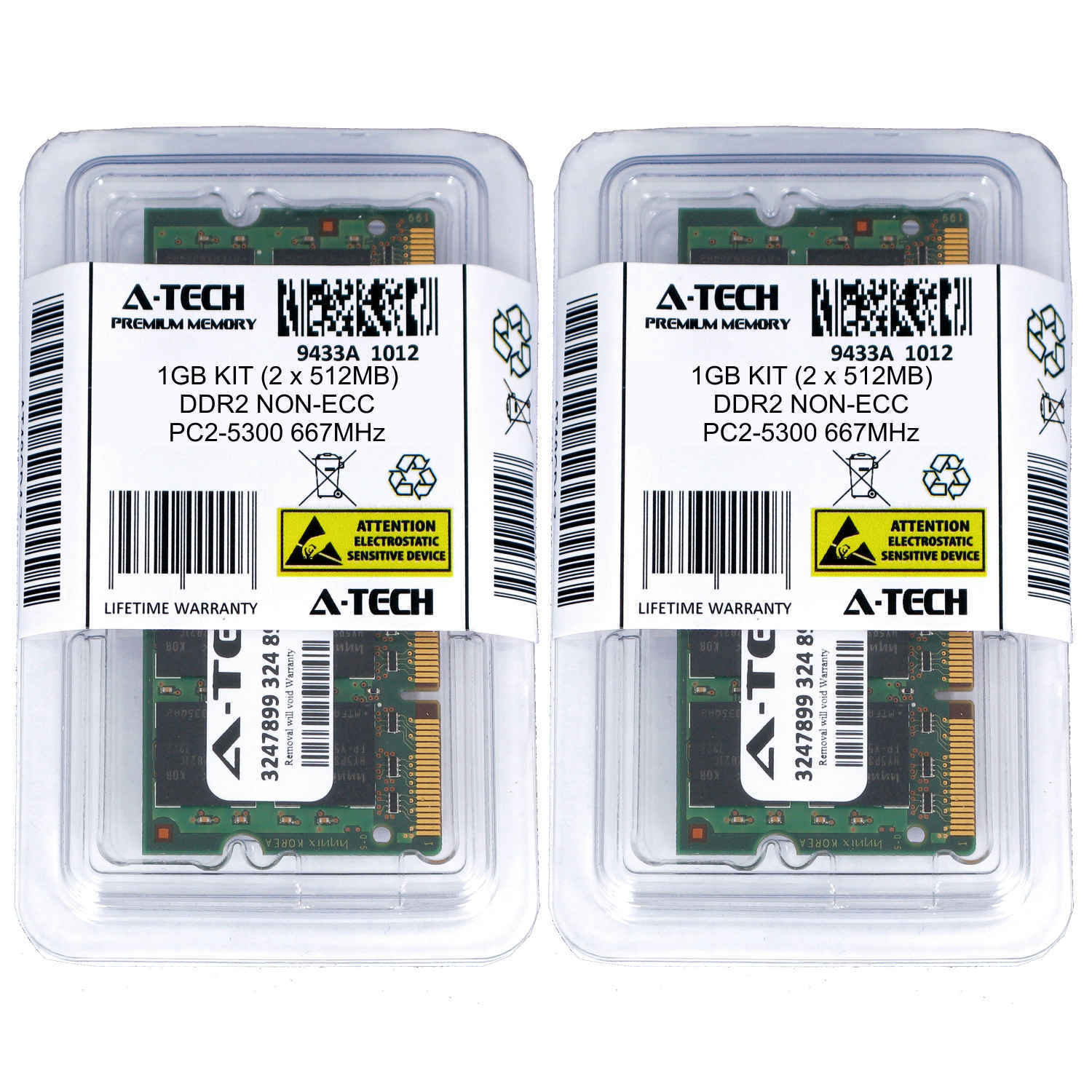 1GB 2 x 512MB DDR 2 Laptop Modules 5300 667 Notebook 200p 200-pin Memory Ram Lot