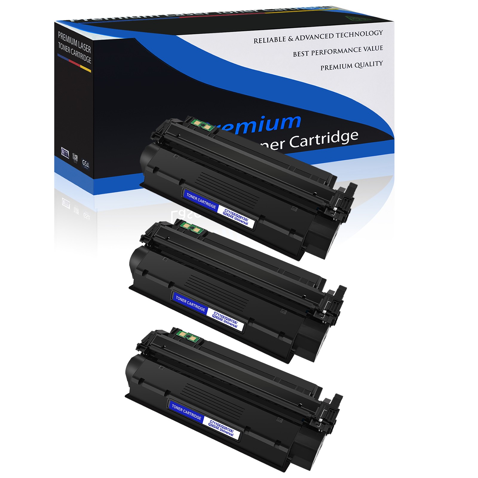 3PK Black High Yield Q2613X 13X Toner for HP LaserJet 1300 1300N 1300XI Printer