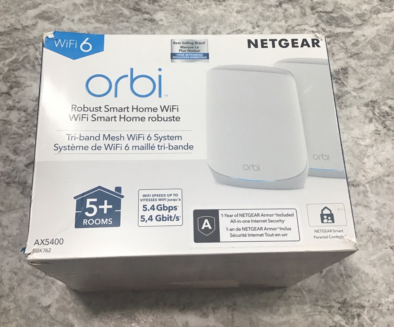 NETGEAR Orbi Whole Home Tri-Band Mesh WiFi 6 System (RBK762S) Router New