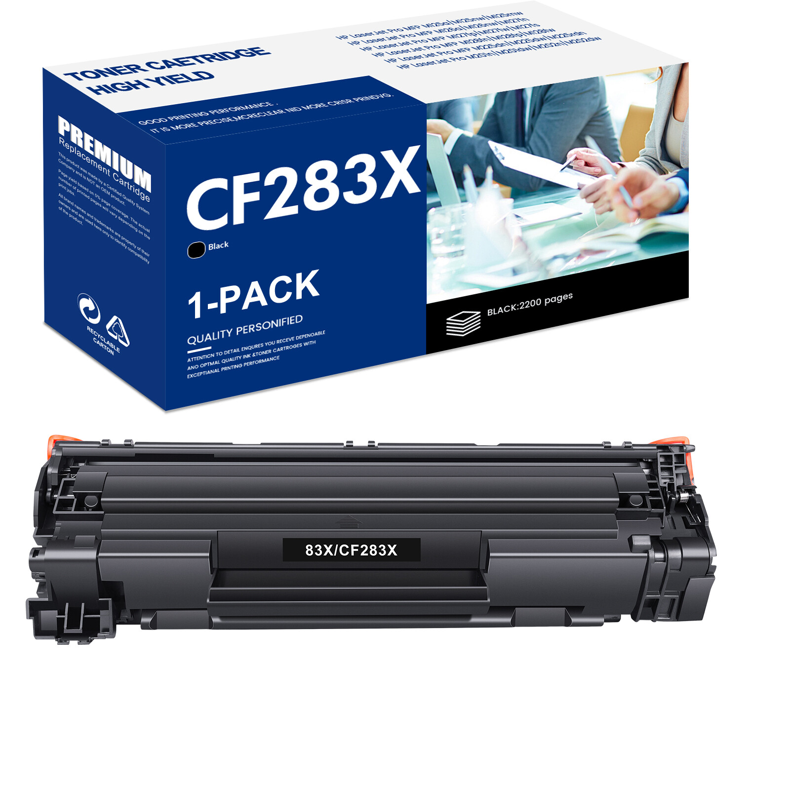 1-4PK CF283X Black Toner For HP 83X Toner LaserJet Pro MFP M225dn M201n M201dw