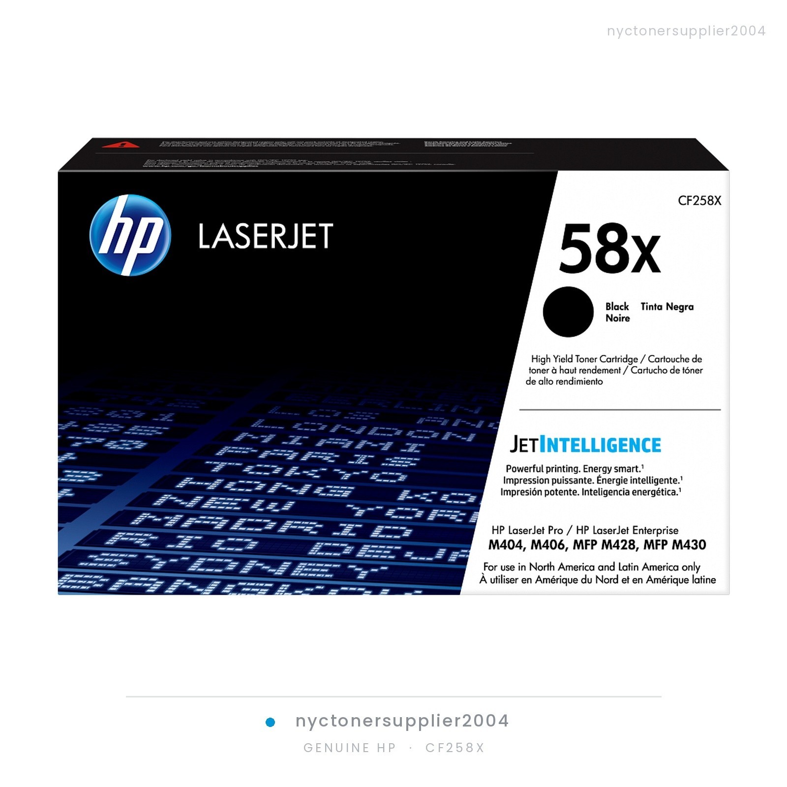 Genuine HP 58X CF258X Black High Yield Toner LaserJet Pro M404dn M428fdw M406