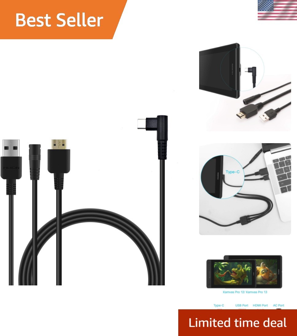 Mini HDMI 3-in-1 Cable for KAMVAS Pro 12/13/16 - Perfect for Digital Artists