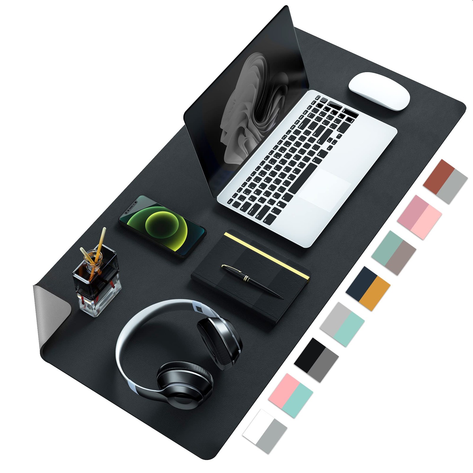 Double-Sided PU Leather Desk Pad - Non-Slip Large Pad & Desk Mat for Office, ...