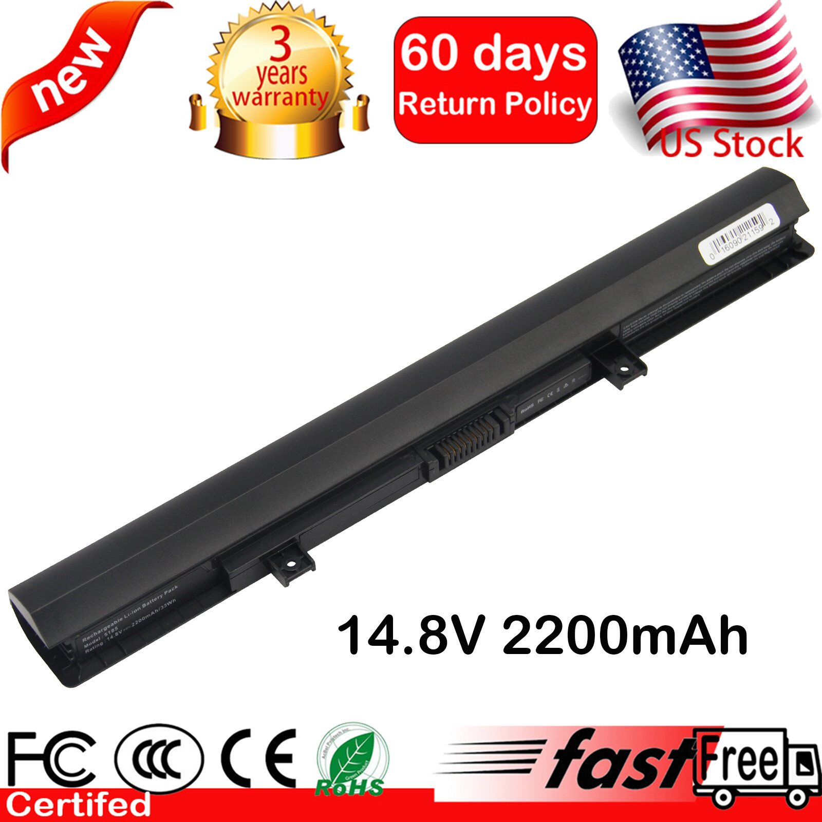 Laptop Battery For Toshiba Satellite C55D-B5308 C55D-B5310 C55D-B5319 C55D-B5310
