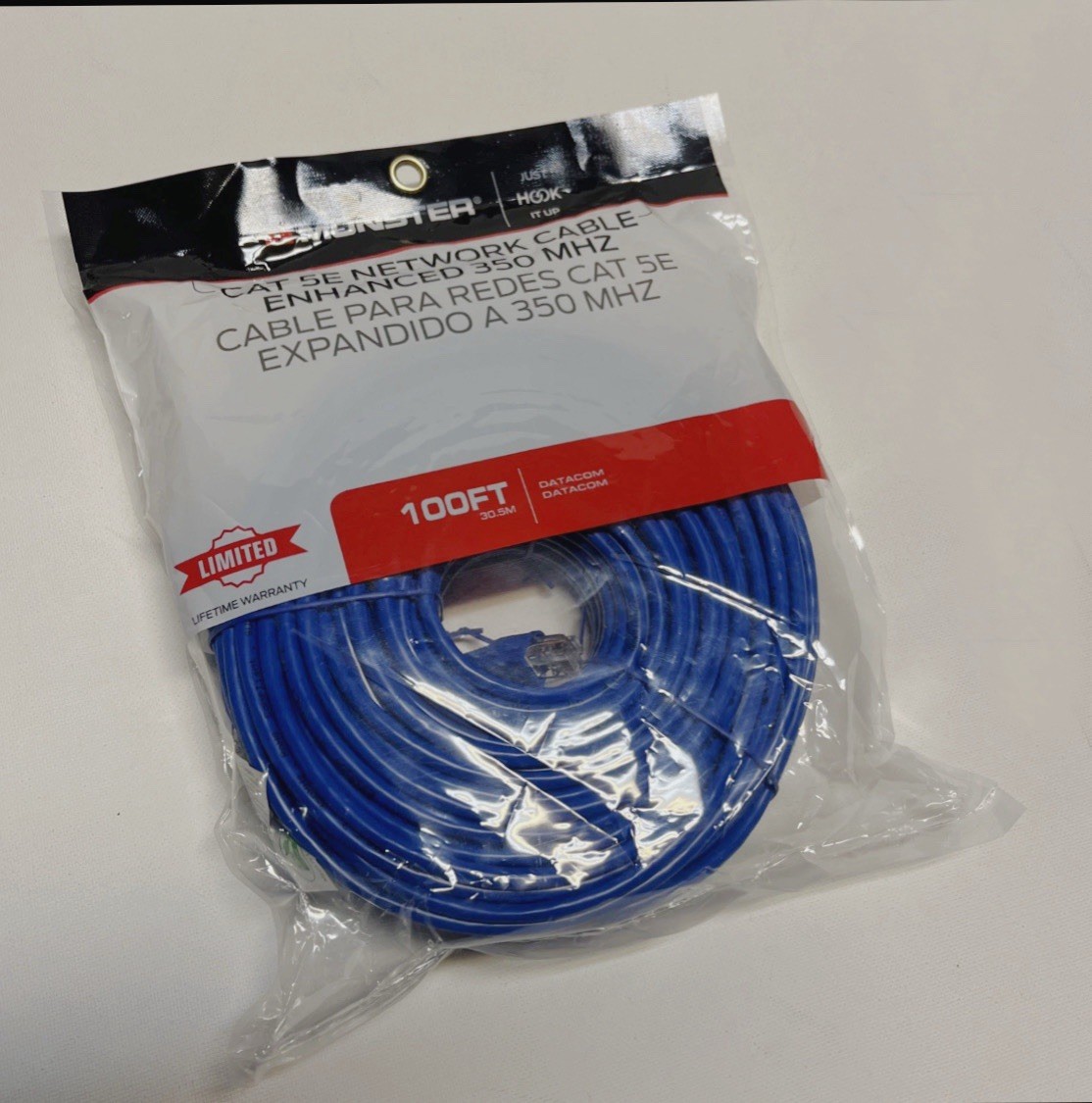 100’ Monster CAT 5E Network Cable Enhanced 350 MHZ 140269-00 NIB