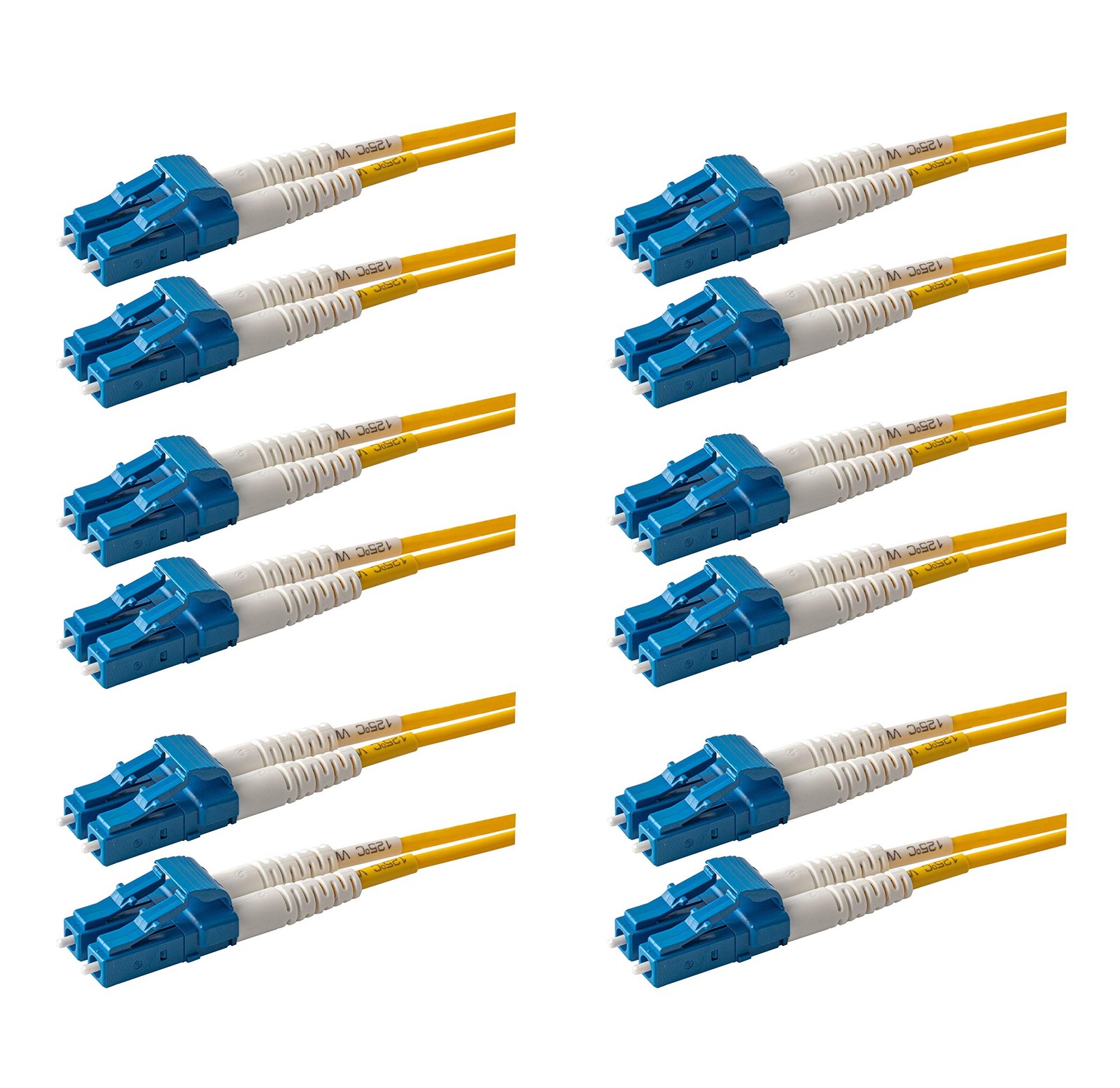 SpeedyFiberTX – 6-Pack 3 Meter LC to LC Fiber Patch Cable, Corning SMF-28 Sin...