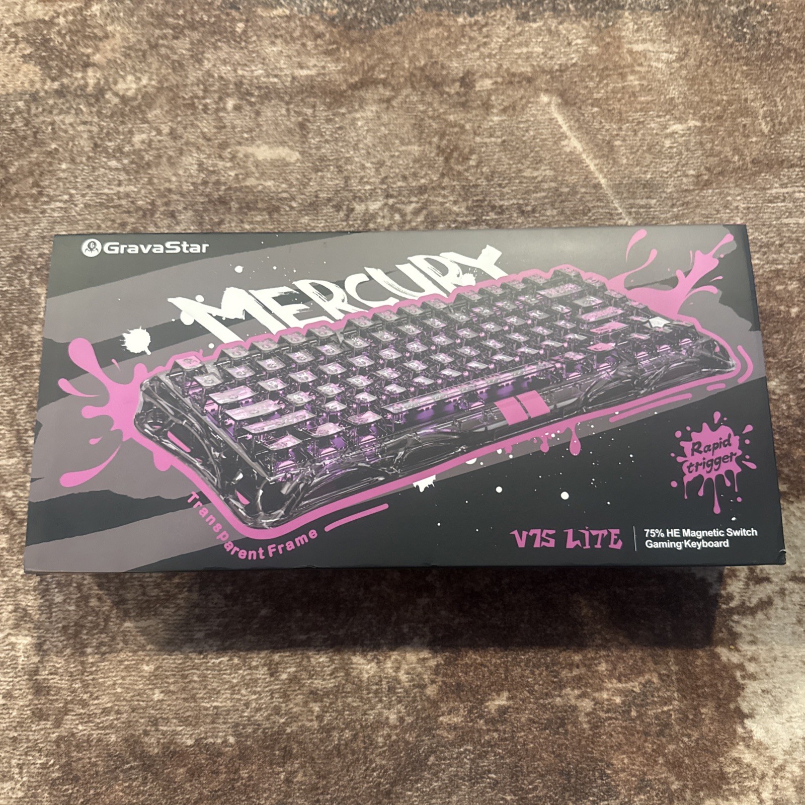 Gravastar Mercury V75 lite 75% HE Magnetic Switch Keyboard Neon Graffiti - New 