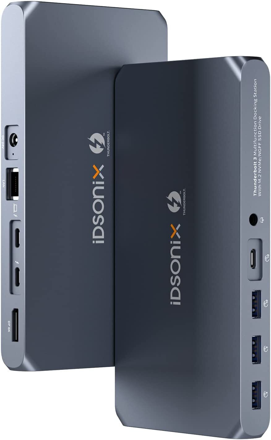 Dual M.2 NVME SATA Drive Enclosures Ultra HD 8K Docking Station Fr Thunderbolt 3