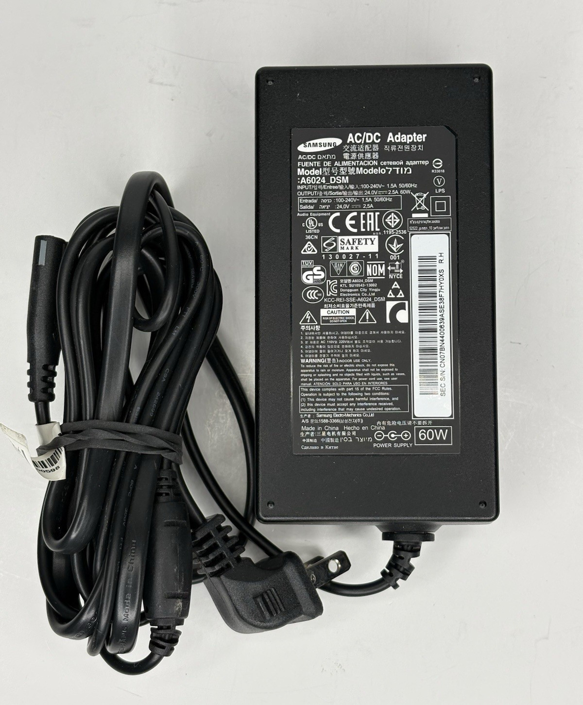Samsung AC/DC Adapter Power Supply, A6024-DSM, 24V 2.5A, (Genuine)