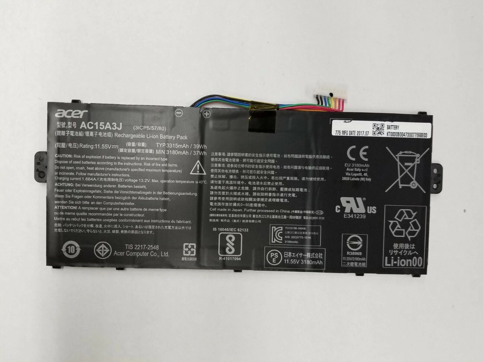 Acer Chromebook Battery AC15A3J