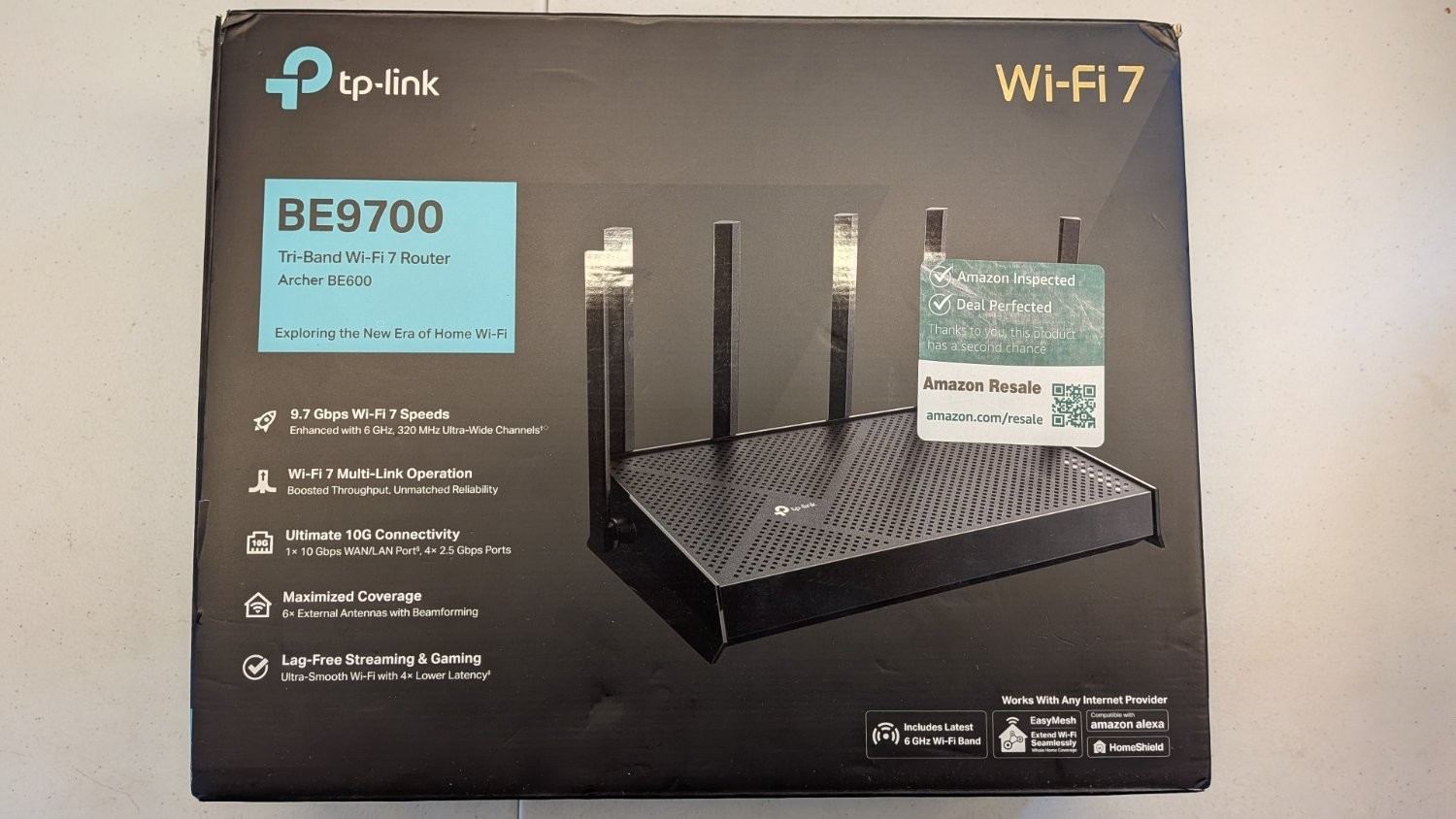 TP-Link ARCHER BE600 BE9700 Tri-Band Wi-Fi 7 Wireless Router 9.7 Gbps Black