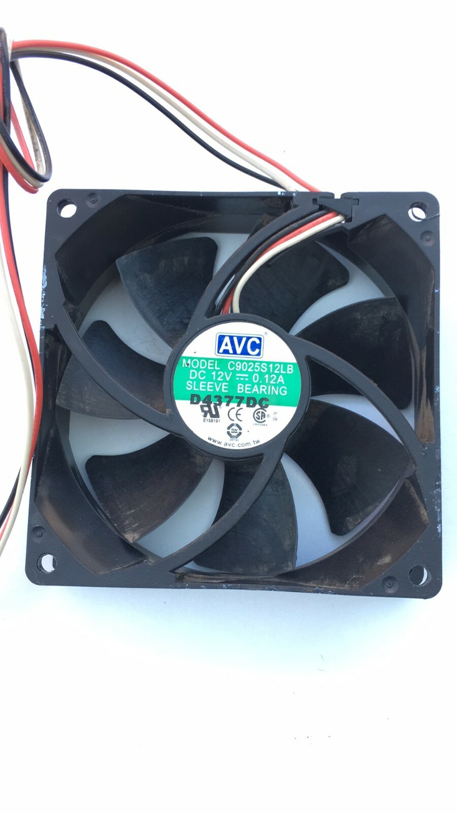 AVC model C9025S12LB Case Fan  DC 12V 0.12A 3-pin working 