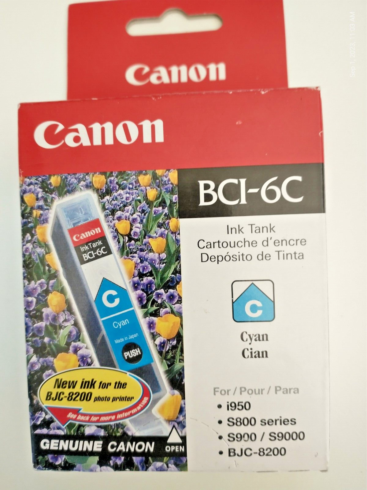 Genuine Canon BCI-6 Cyan Ink Cartridge New Sealed 4706A003 BCI6C OEM Printer Ink