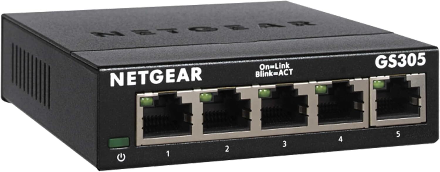 NETGEAR Ethernet Splitter 5-Port Gigabit Unmanaged Home Network Switch (GS305)