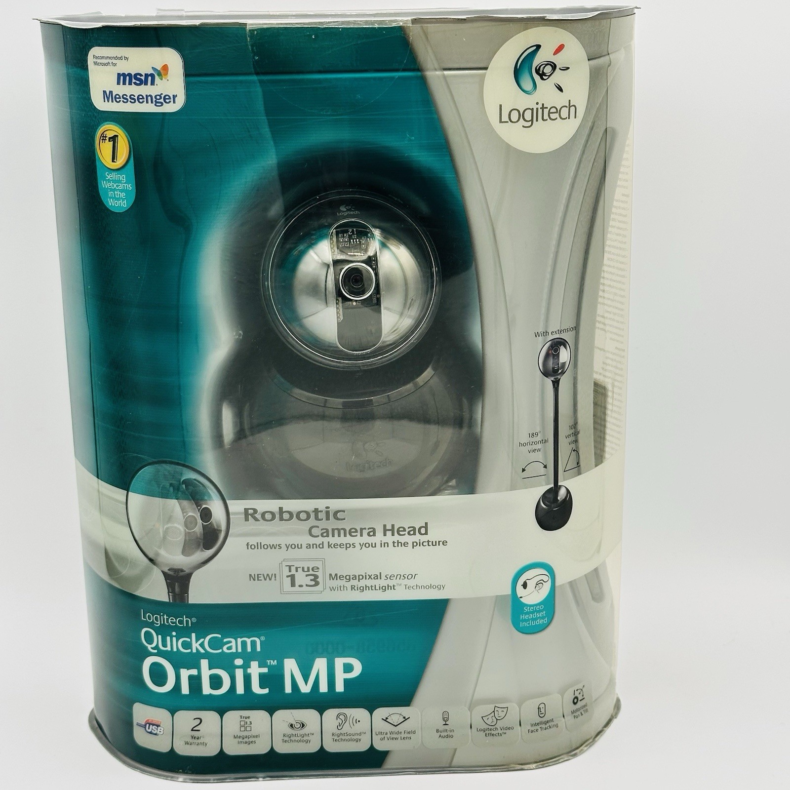 Logitech QuickCam Orbit MP Webcam Motorized w/ Earphones 961422-0403 New