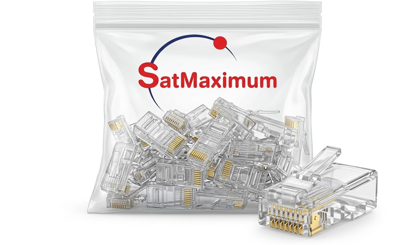 RJ-45 Cat5E UTP Connector LAN Ethernet Plug Network (50/100/200/500/1000 Pack)