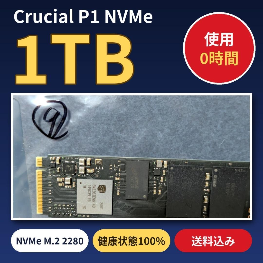 Crucial P1 1TB NVMe M.2 2280 SSD PCIe Solid State Drive Unused
