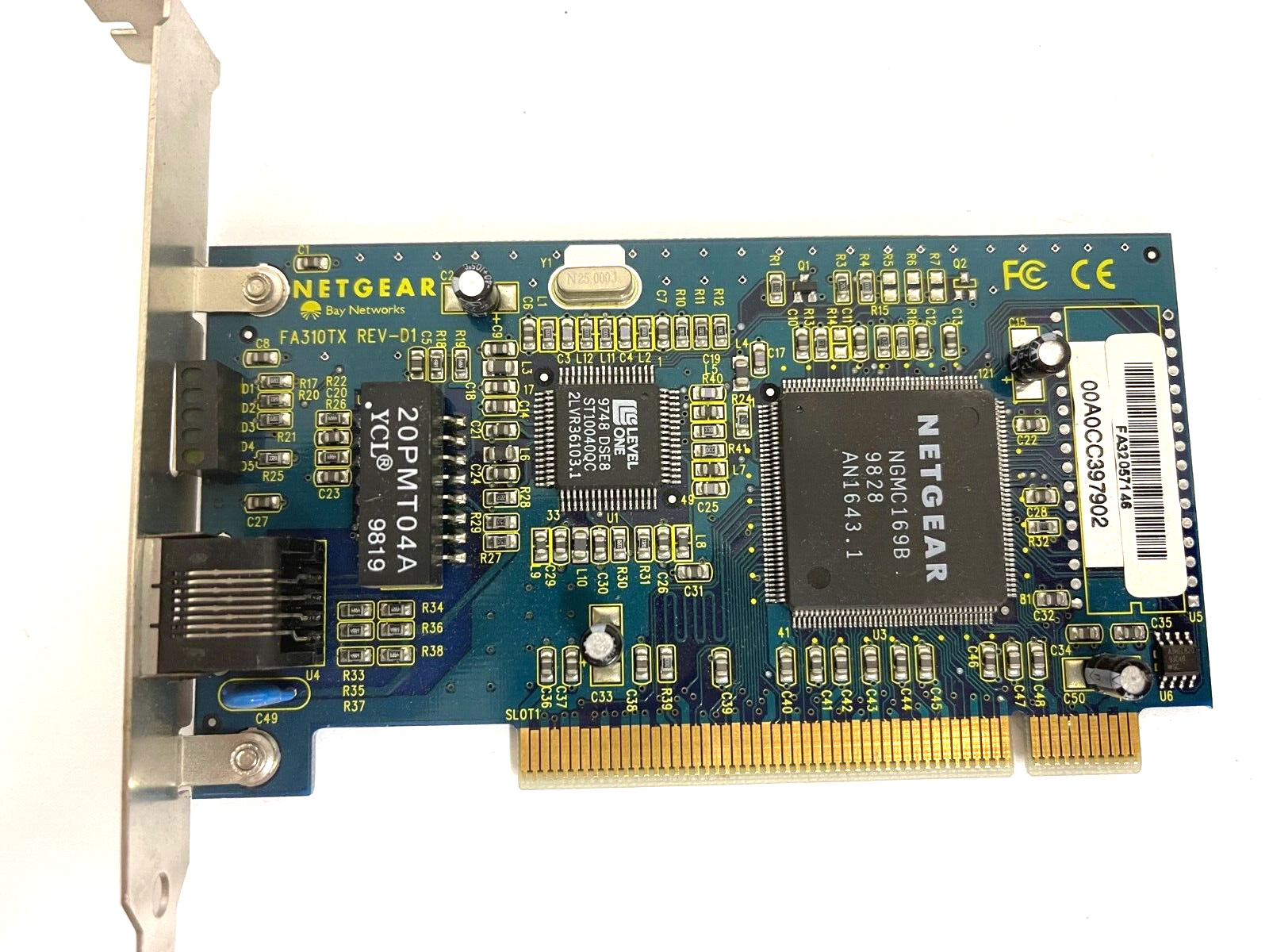 VINTAGE NETGEAR FA310TX REV D1 PCI ETHERNET CARD RJ45 LAN14