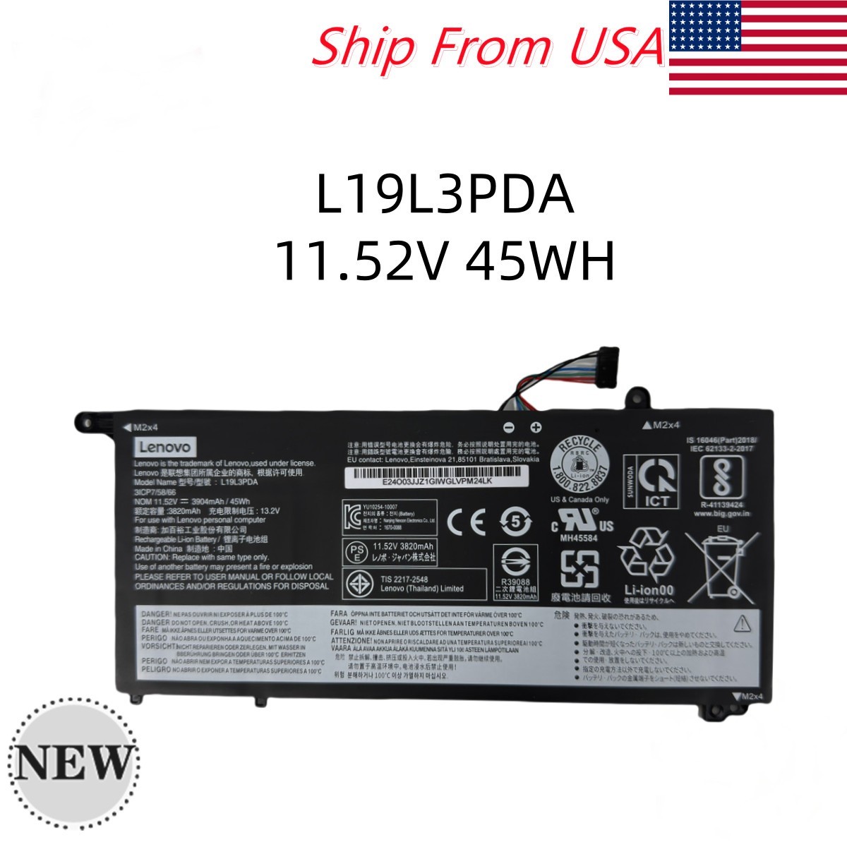 Genuine L19C3PDA L19L3PDA L19M3PDA Battery For Lenovo ThinkBook 14 15 G2 G3 G4