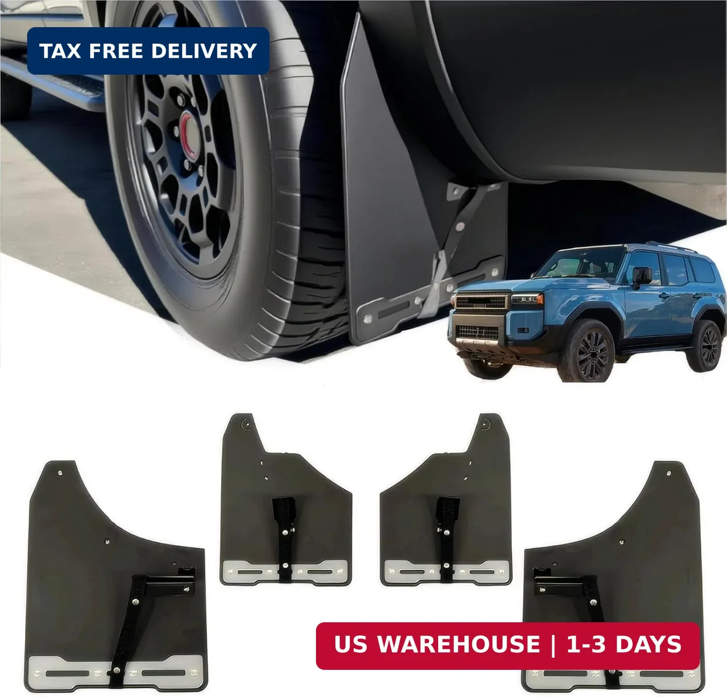 Mud Flaps Fit for Toyota Land Cruiser Prado J250 LC250 2024 2025, Front and Rear