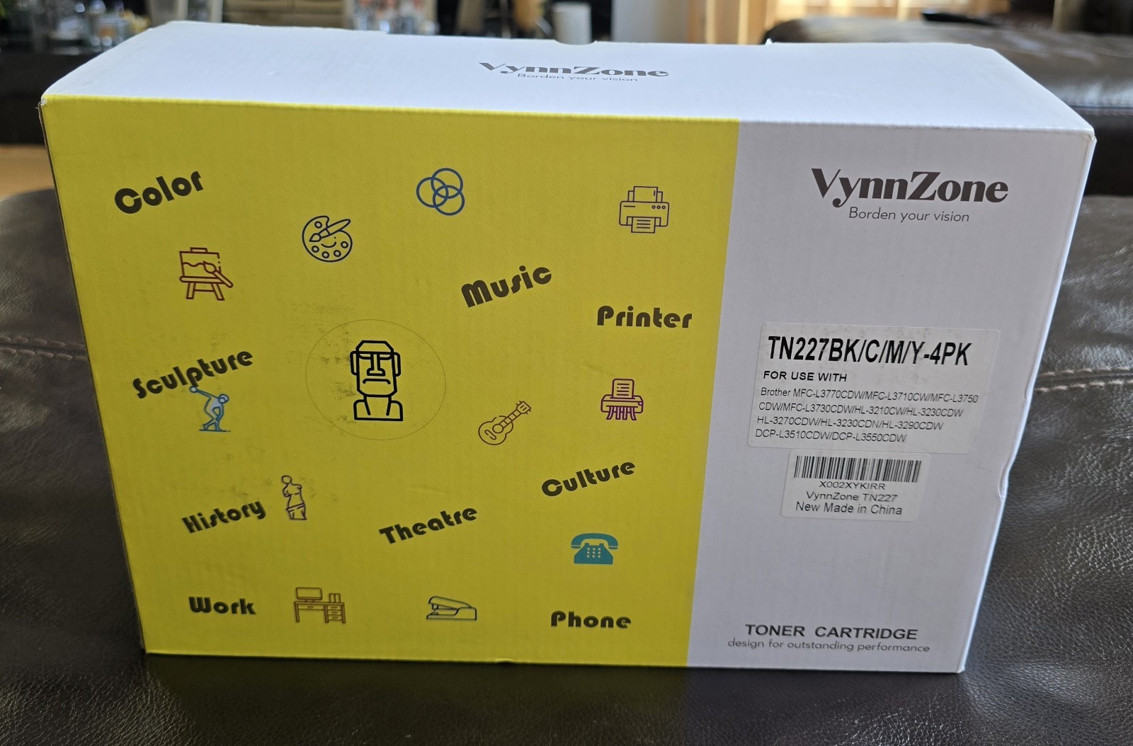 Vynnzone TN227 Toner Cartridge Compatible for Brother Printer TN227BK/C/M/Y-4PK