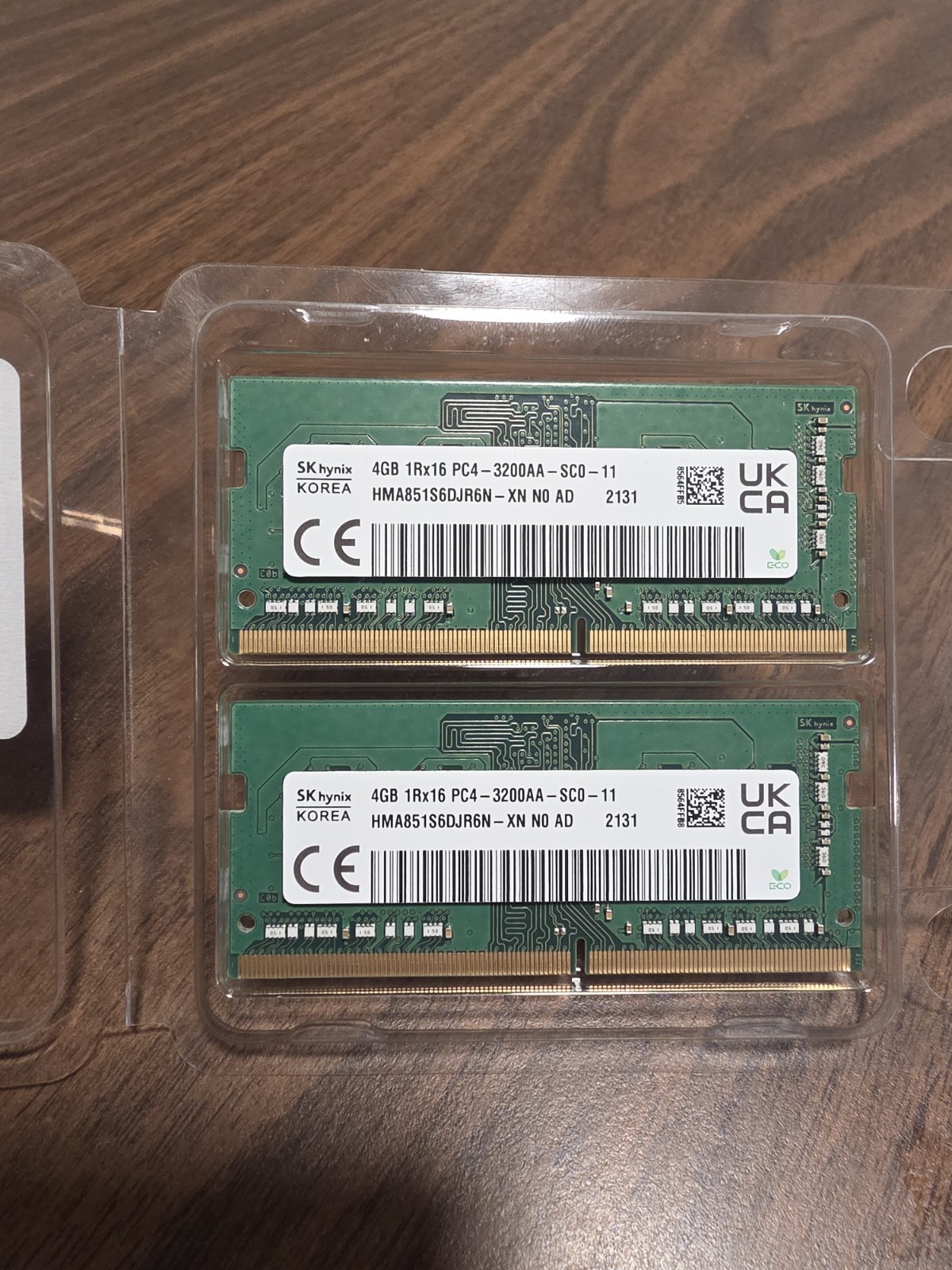 SK hynix 8GB KIT (2X 4GB) 1Rx16 PC4-3200AA-SC0-11 HMA851SDJR6N-XN NO AD RAM