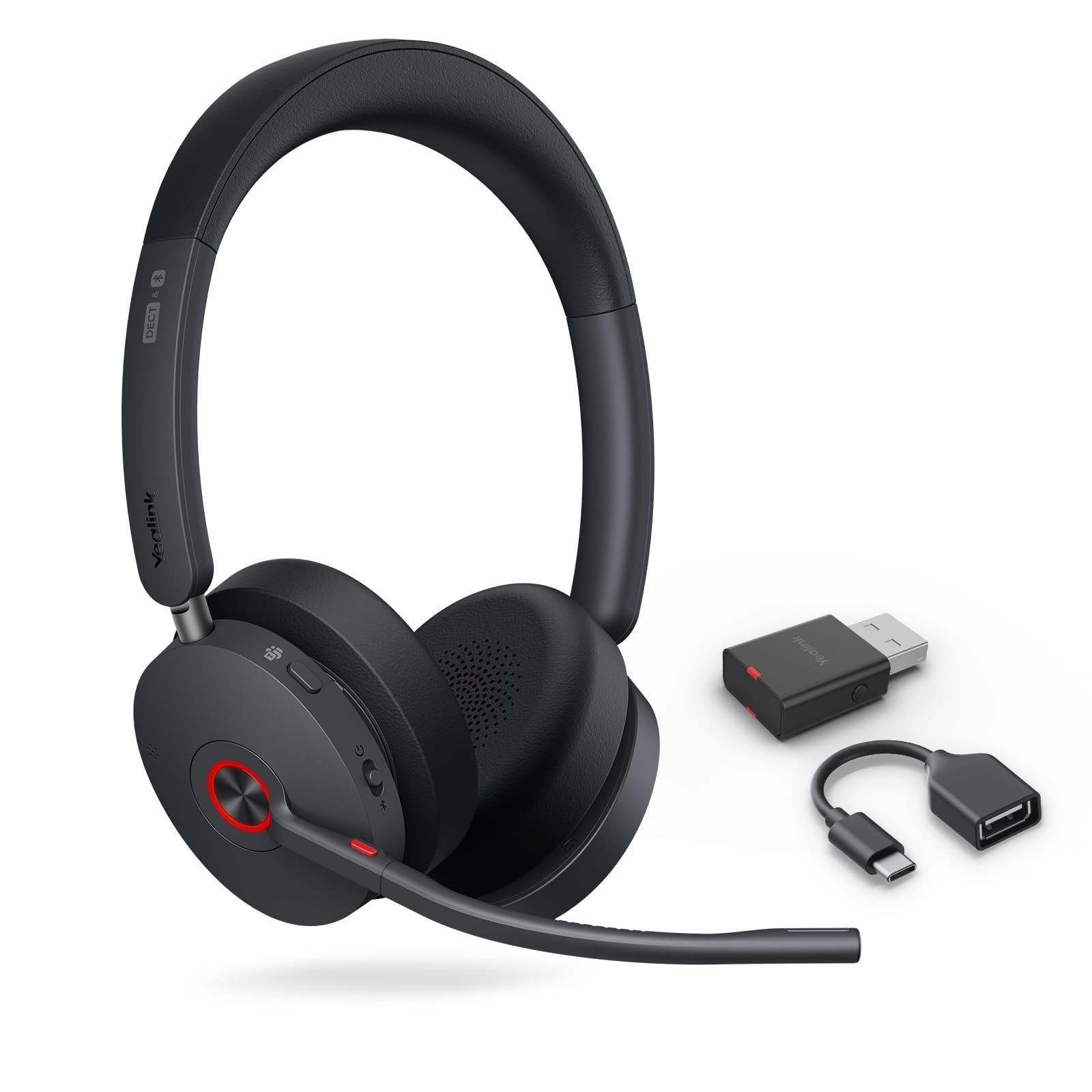 Yealink WH68 Hybrid Wireless Headset with Information Not Available, Black