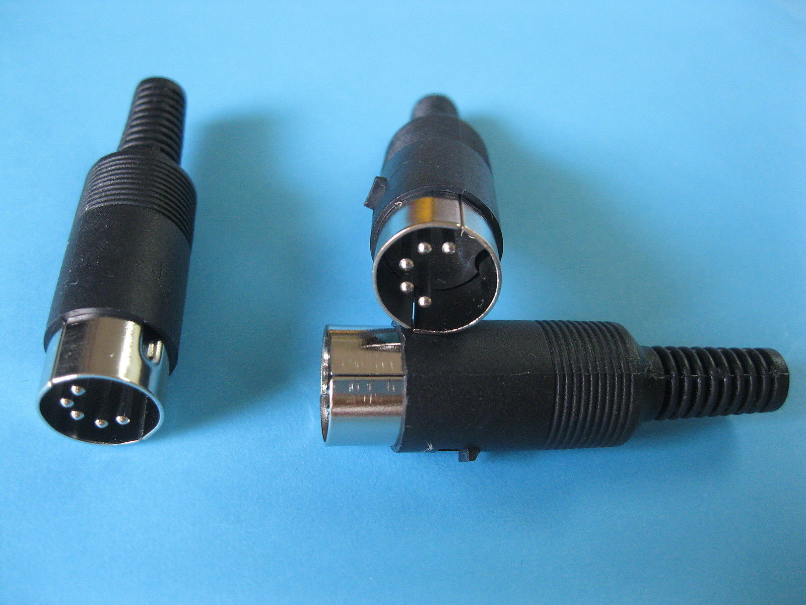 100 pcs Standard DIN Plug 5 Pin Male Connector with Plastic Handle New