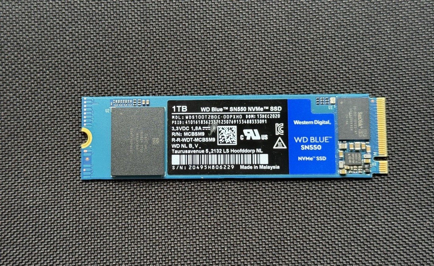 WD Blue 1TB SN550 M.2 2280 NVMe PCIe Gen3 x4 SSD WDS100T2B0C – 96% Health