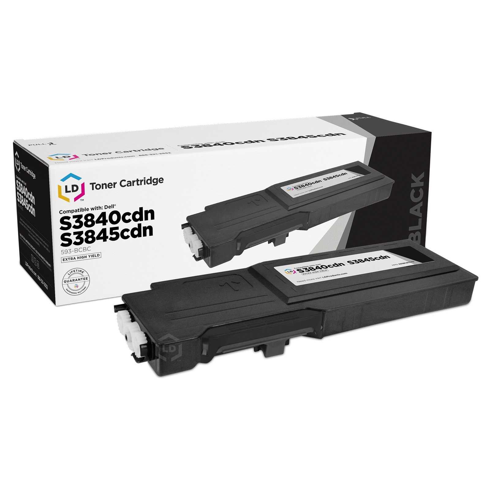 LD Compatible Dell 593-BCBC Extra HY Black Toner for MFP S3845cdn & S3840cdn