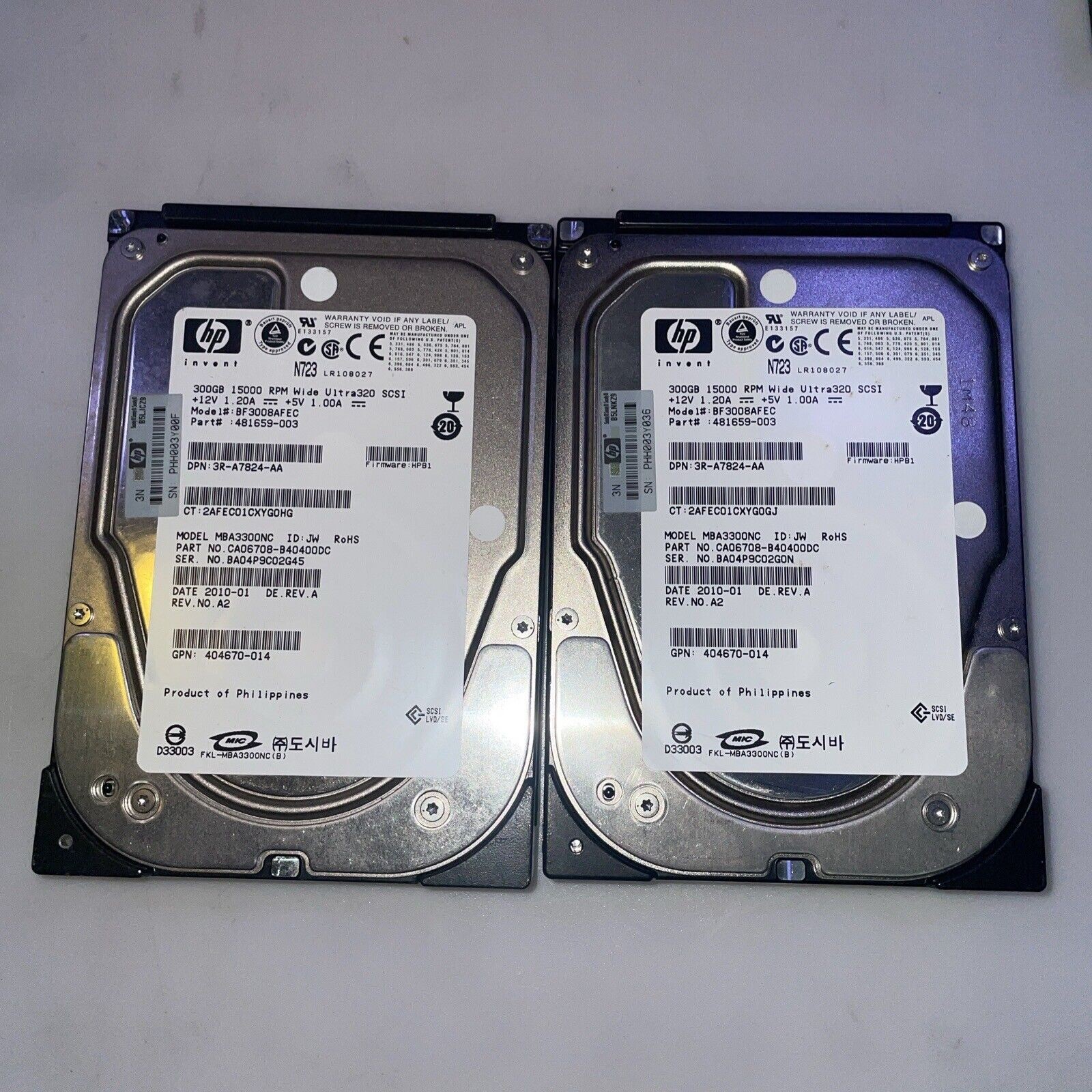 1x  HP BF3008AFEC 481659-003 300GB 15k  8MB SCSI U320 3.5 " Hard Drive