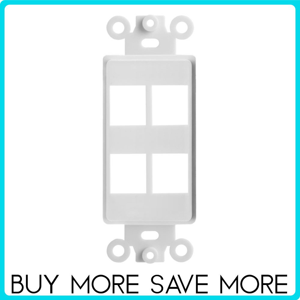 Keystone Wall Plate Insert 1 2 3 4 Port Hole Jack White for Decorative Faceplate