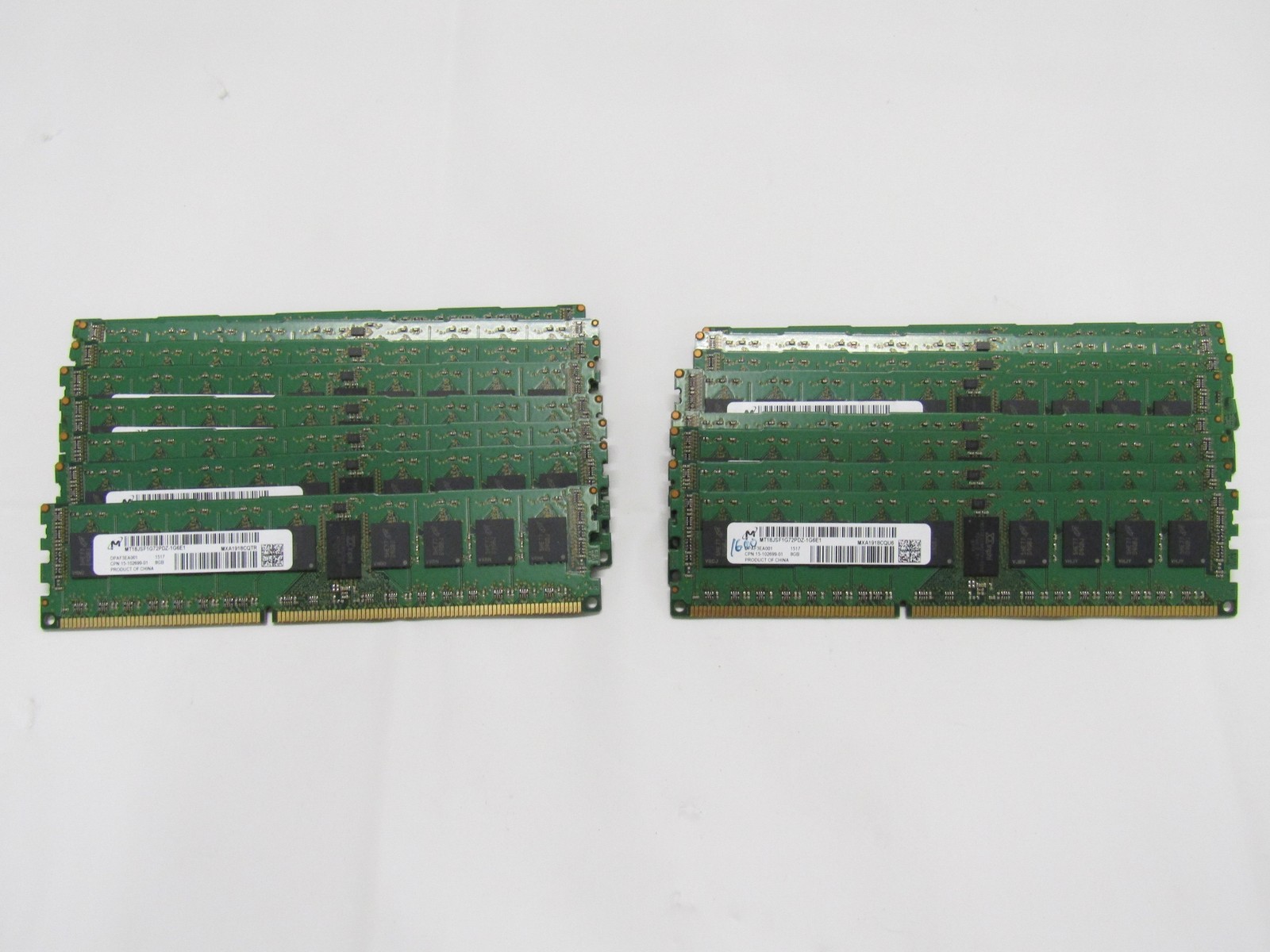 Lot of 16 Micron MT18JSF1G72PDZ-1G6E1 8GB PC3L-12800R DDR3 ECC Reg Server Memory