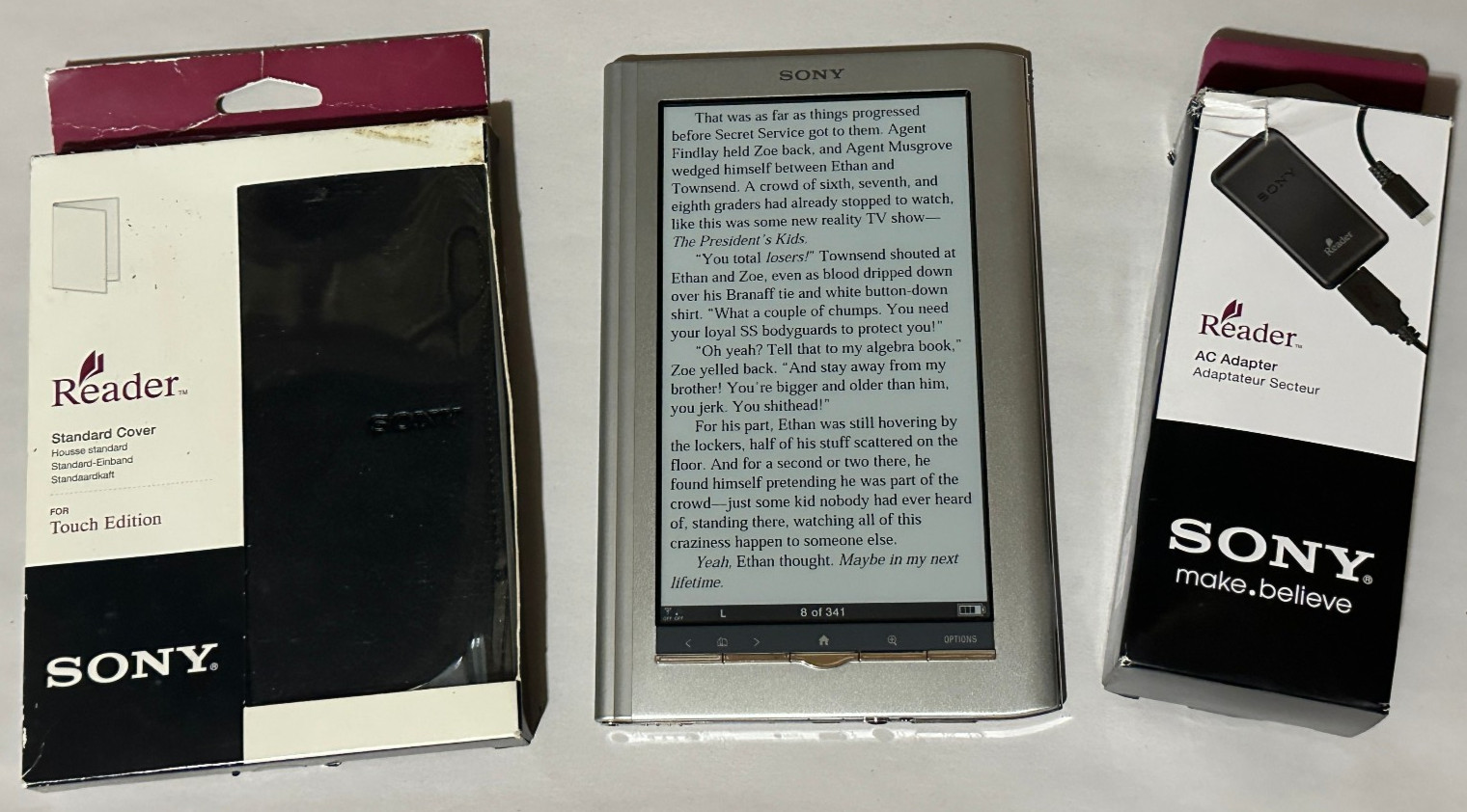 Sony Daily Edition E-Reader PRS-950 2GB, Wi-Fi , 7in - Silver Bundle with Case