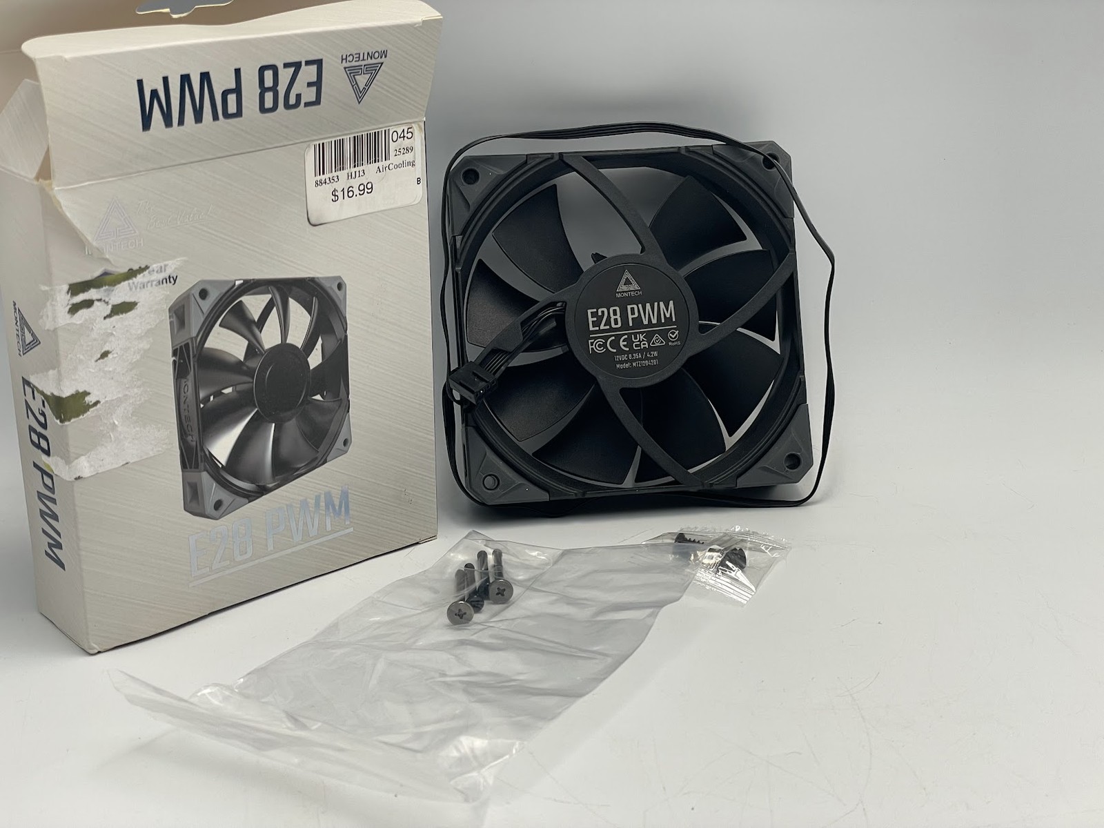 Montech E28 PWM Fluid Dynamic Bearing 120mm Case Fan - Black