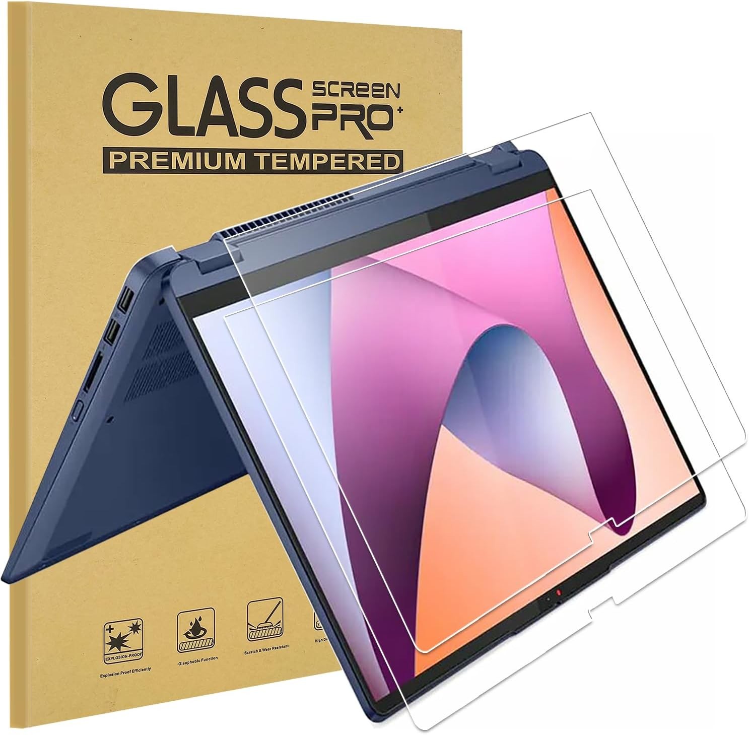 Lenovo IdeaPad 5a / 5i / 5X / 5 14" 2-in-1 Tempered Glass Screen Protector, 2 Pa